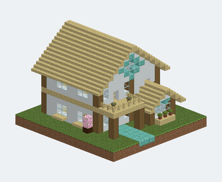 花糖・花窗陽台小屋 · 冷色模型預覽