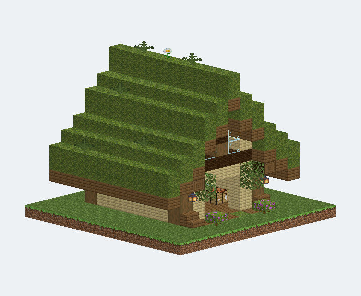 深垂苔頂木構小屋模型預覽