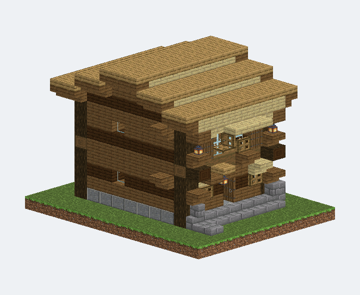 淺簷木構工作小屋模型預覽