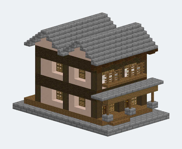 街簷・町屋啟發雙層店居模型預覽